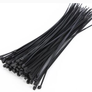 Cable Ties 300 mm × 3.6 mm – Black Nylon Zip Ties, 100-Pack