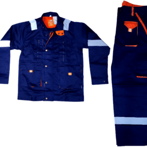 American Safety Hi‑Qual Jacket & Pants Set – High‑Visibility Navy/Orange Workwear Suit