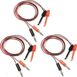 4mm Banana Plug to Test Hook Clip Multimeter Test Lead Cable – 1m Pair(BOX3)