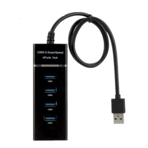 High Quality 4-Port USB Hub – USB 2.0/3.0 Multi USB Splitter for Laptop & PC(BL)