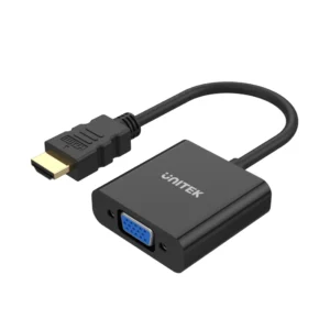HDMI to VGA adapter supporting 1080P Full HD video output. Converts HDMI signal to VGA for use with monitors, projectors, and older displays(BL).
